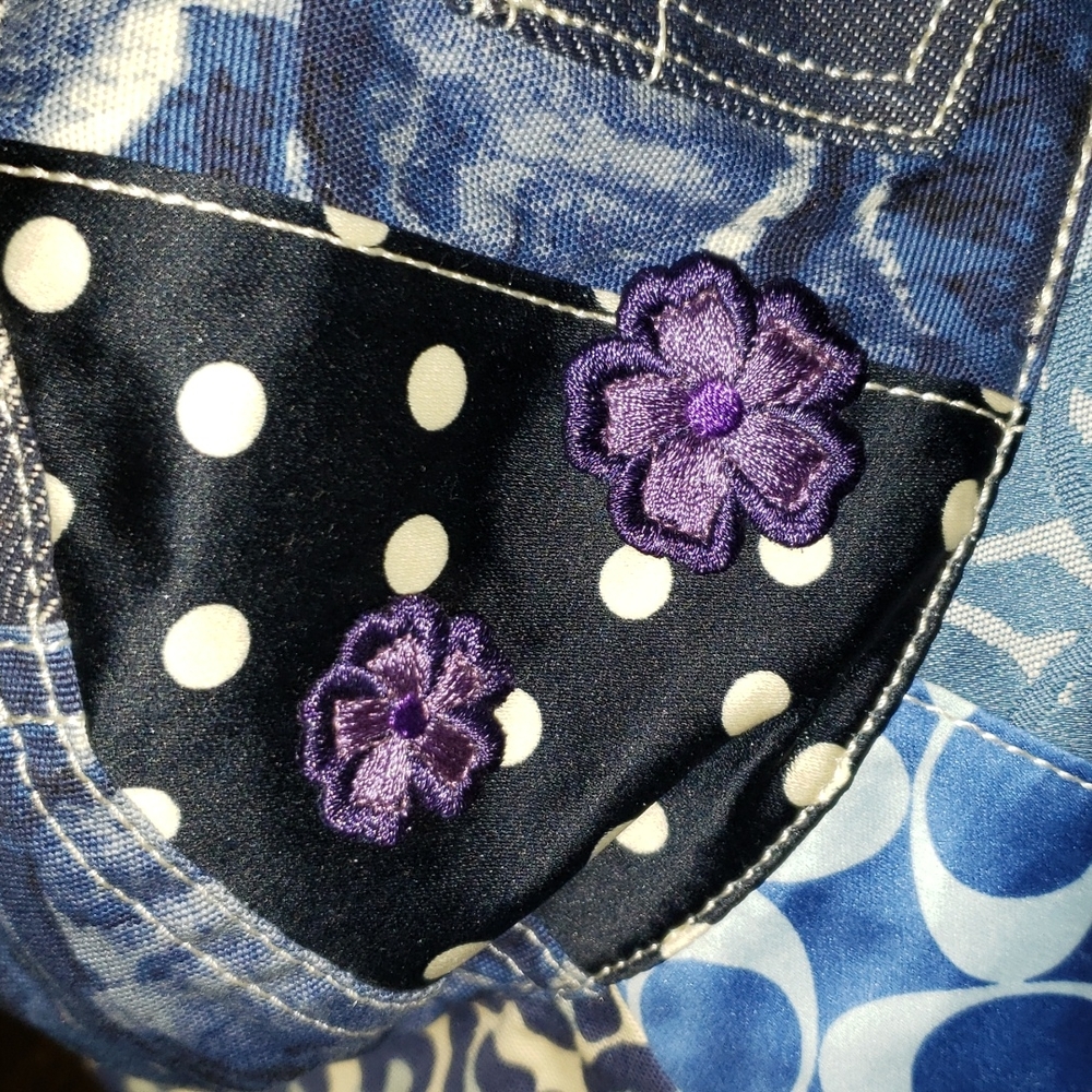 Vintage Rare Coach Poppy Denim Patchwork Bucket Hat P/Small - Picture 5 of 17